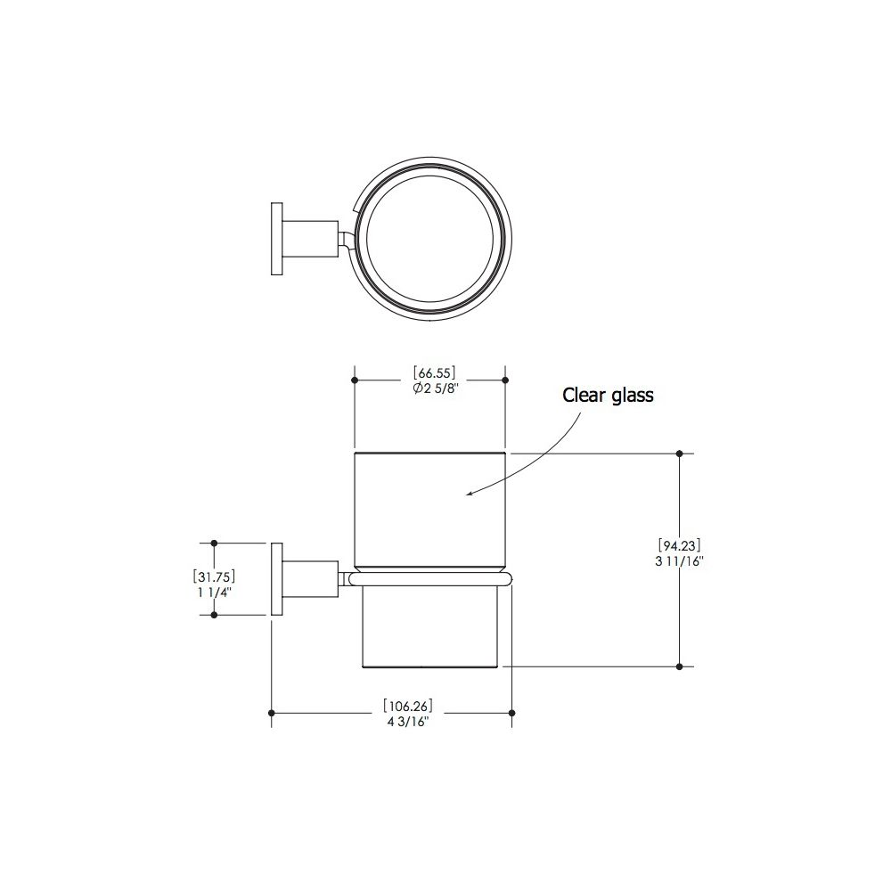 Aquabrass 4502 Serie 4500 Wallmount Tumbler Holder Polished Chrome 2