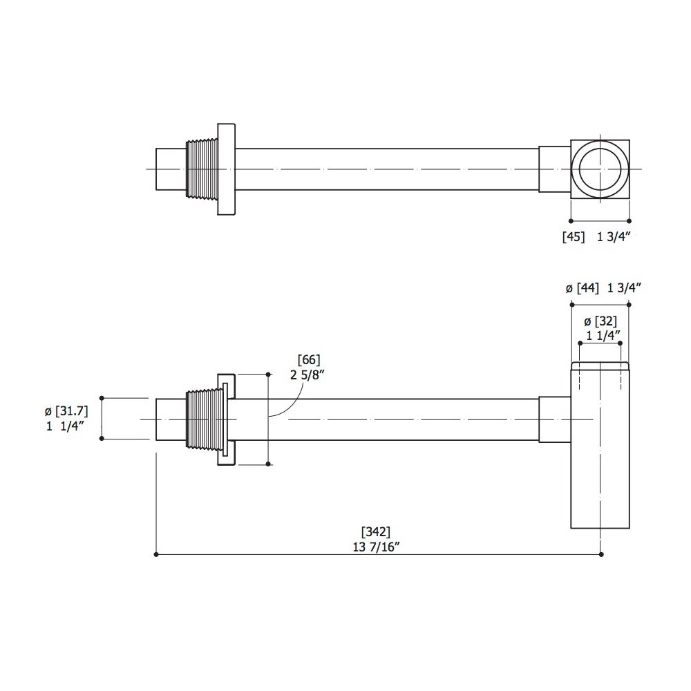 Aquabrass 2464 Drains &amp; P Traps Square P Trap Brushed Nickel 2