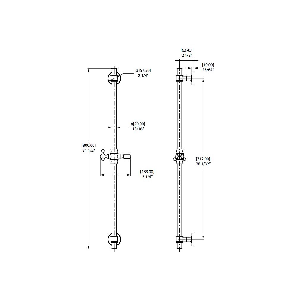 Aquabrass 12763 Classic Rail Brushed Nickel 2