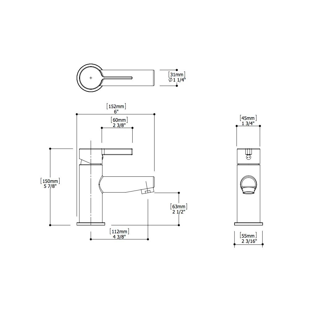 Aquabrass 68014 Blade Single Hole Lavatory Faucet Polished Chrome 3