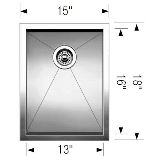 Blanco 400396 Precision U 0.75 Single Undermount Bar Sink 2