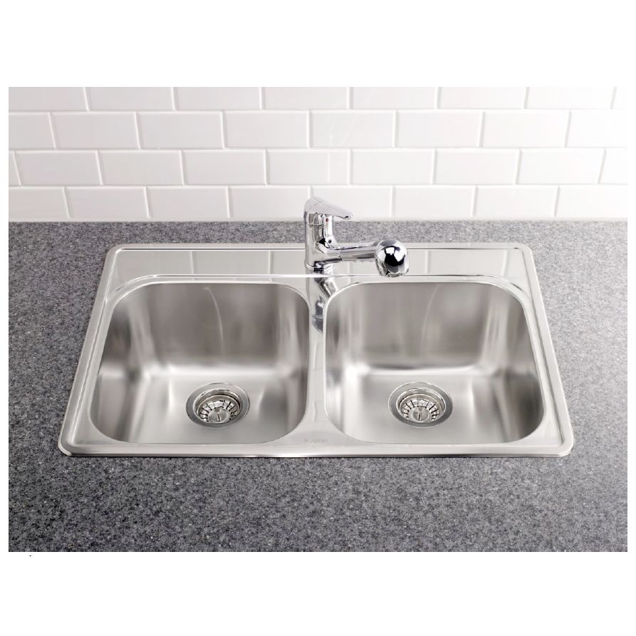 Blanco 400001 Essential 2 Single Hole Double Drop In Kitchen Sink 2