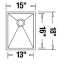 Blanco 400396 Precision U 0.75 Single Undermount Bar Sink 3