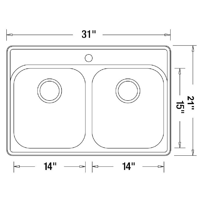 Blanco 400001 Essential 2 Single Hole Double Drop In Kitchen Sink 3