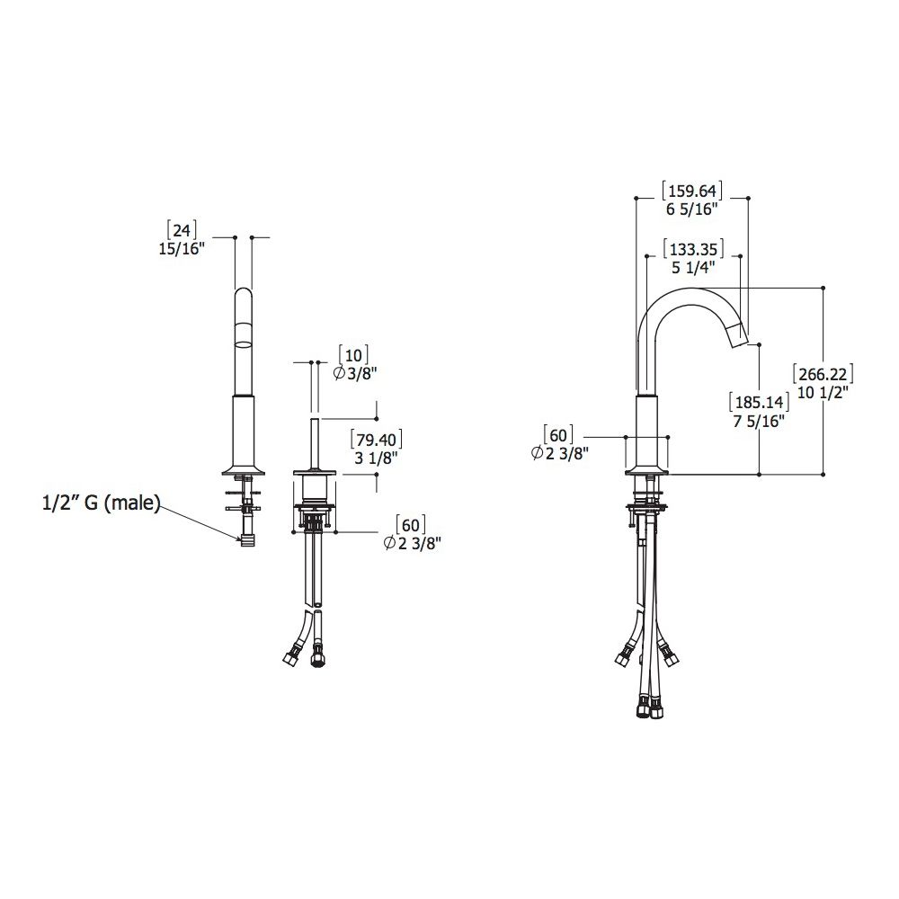 Aquabrass 27412 Geo 2 Piece Lavatory Faucet With Side Joystick Brushed Nickel 2