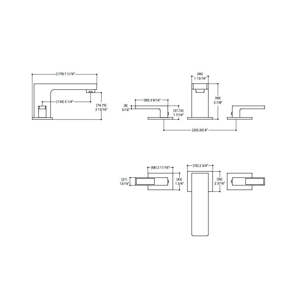 Aquabrass 84016 Widespread Lavatory Faucet Polished Chrome 2