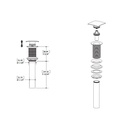 Aquabrass 638 Drains & P Traps 1 1/4 Long Square Press Pop Up Drain Brushed Nickel 2