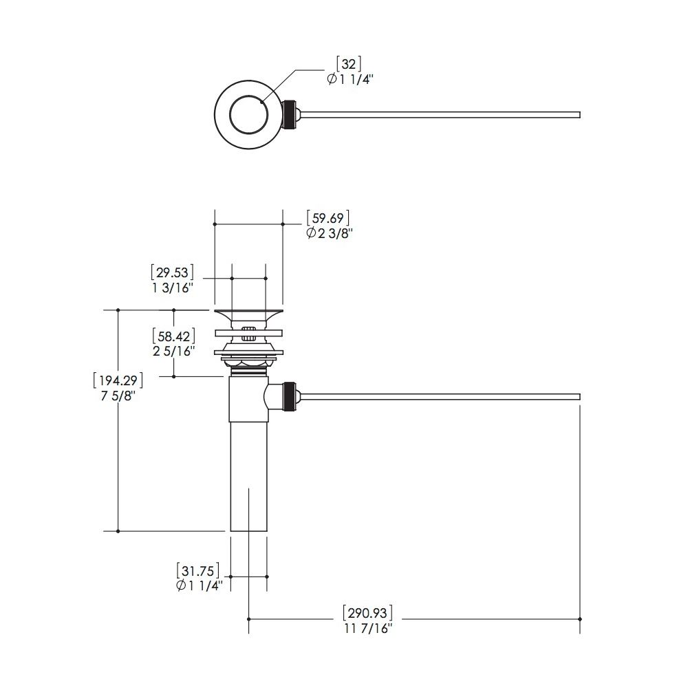 Aquabrass 42300 Drains & P Traps 1 1/4 Mechanical Drain Brushed Nickel 2