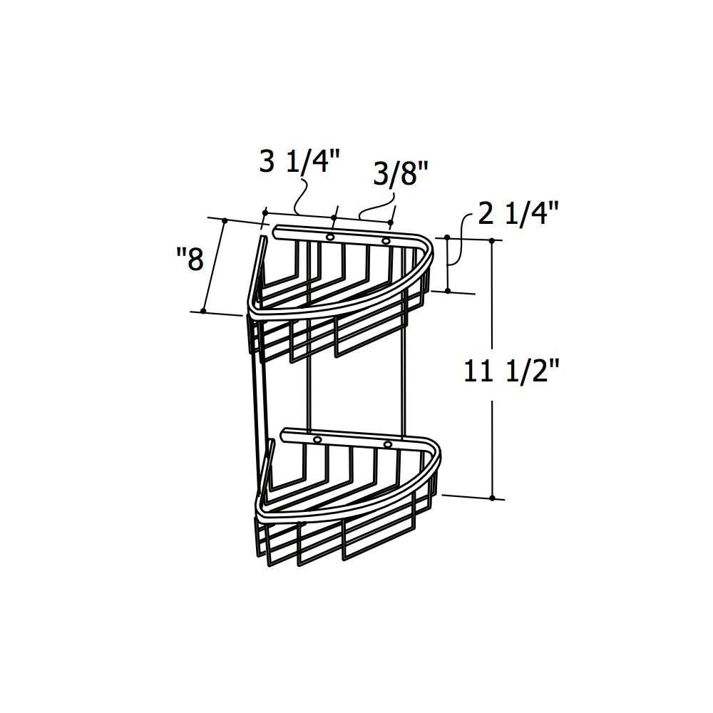 Aquabrass 2067 Baskets Two Tier Triangular Basket Brushed Nickel 2