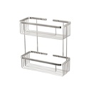 Aquabrass 2068 Baskets Two Tier Rectangular Basket Brushed Nickel 1