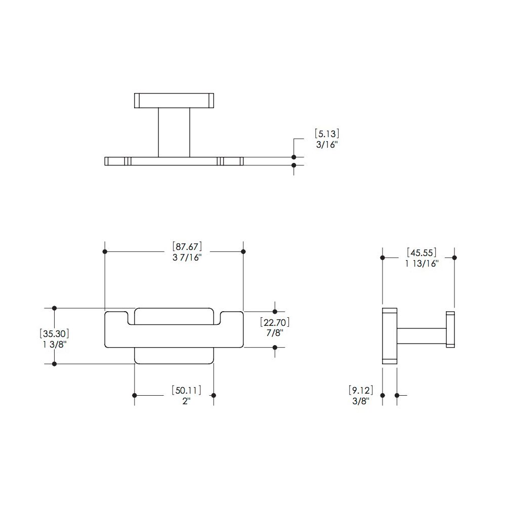 Aquabrass 3511 Serie 3500 7 1/2 Wallmount Paper Holder Polished Chrome 2