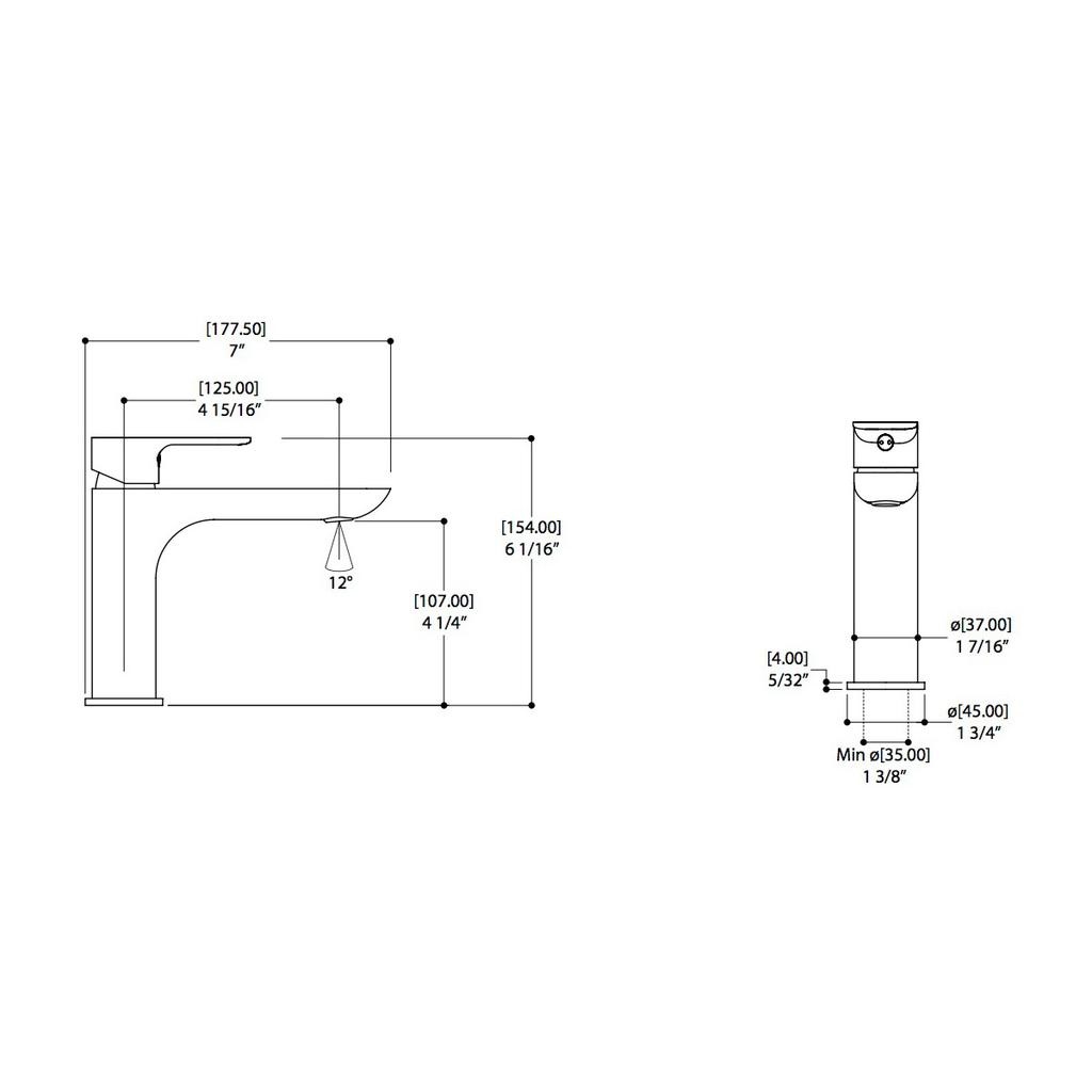 Aquabrass 56014 Must Single Hole Lavatory Faucet Electro Black 2