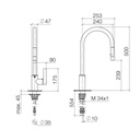 Dornbracht 33870875 Tara Ultra Pull Down Kitchen Faucet Dark Platinum Matte 2