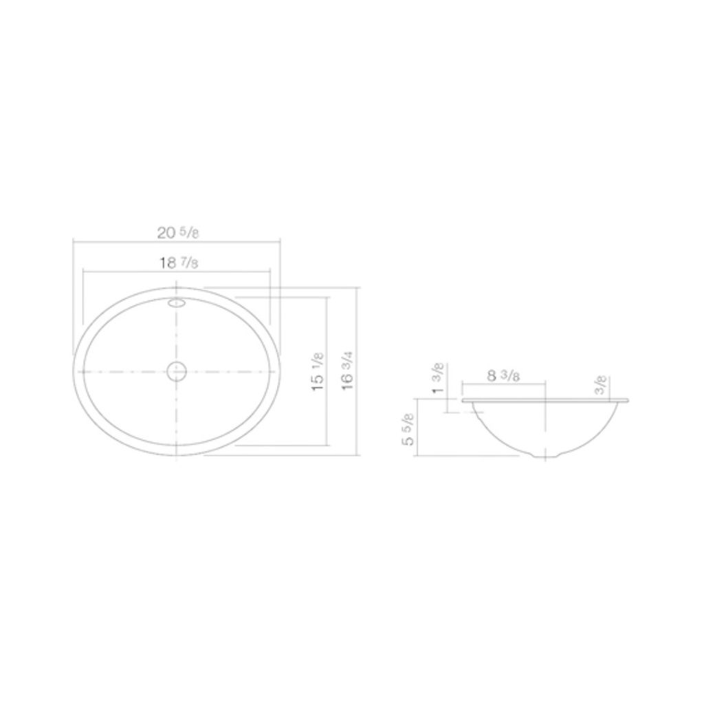 Alape 2111700000 UB.O525 Undermount Basin Oval White 2