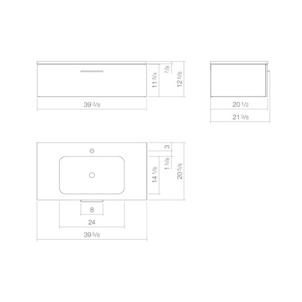 Alape 5143620621 Unit.SR5 Washplace Rectangular Laminate Walnut 2