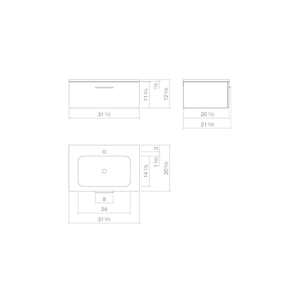 Alape 5141620611 Unit.SR3 Washplace Rectangular White 2