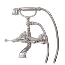 Aquabrass 7304 Regency Wallmount Cradle Tub Filler With Handshower Polished Chrome