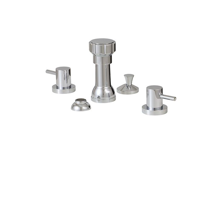 Aquabrass X7526 Xround 4 Hole Bidet Set Polished Chrome