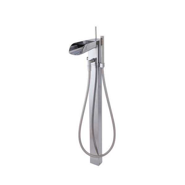 Aquabrass 32085 Loveme Floormount Tub Filler With Handshower Polished Chrome