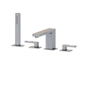 Aquabrass 84018 4 Piece Deckmount Tub Filler With Handshower Polished Chrome