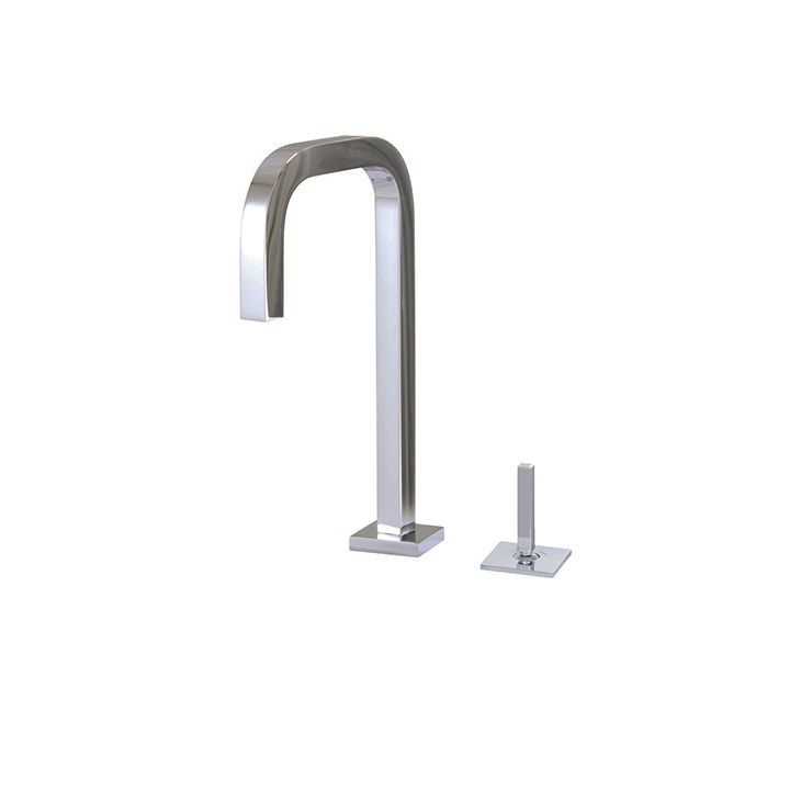 Aquabrass X7612 Xsquare 2 Piece Lavatory Faucet With Side Joystick Polished Chrome