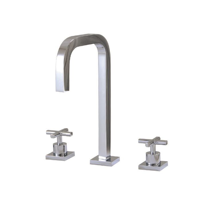 Aquabrass X7616 Xsquare Widespread Lavatory Faucet Polished Chrome