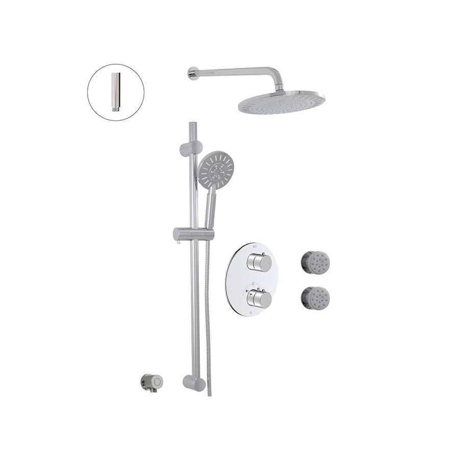 &lt;&lt; ALT 91484 Thermostatic Shower System 3 Functions Chrome